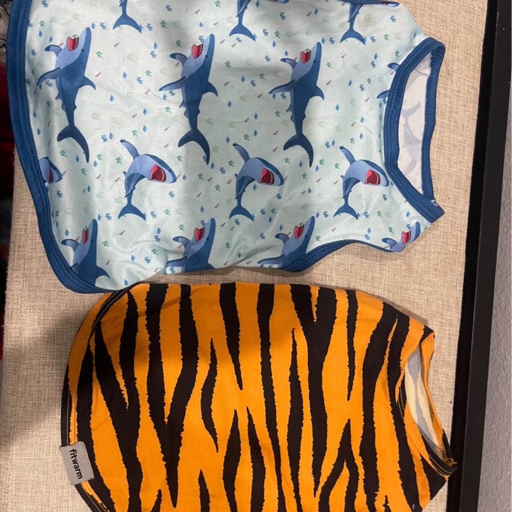 Shark and Tiger Print Kids Bib Set